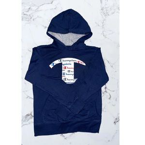 Champion Hooded Shirt, Youth M, Blue